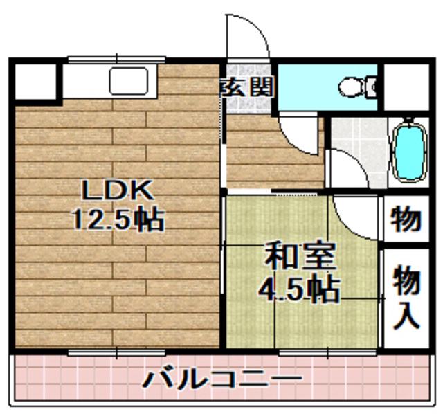 フラットピア88(1LDK/2階)の間取り写真