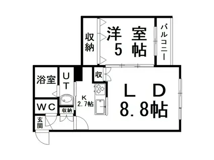 OBER白金(1LDK/4階)の間取り写真