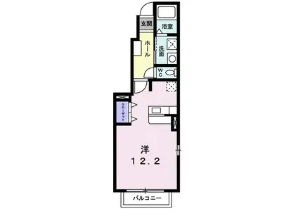 ラスミンコンドB(ワンルーム/1階)の間取り写真