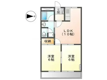 コーポ俊(2LDK/1階)の間取り写真