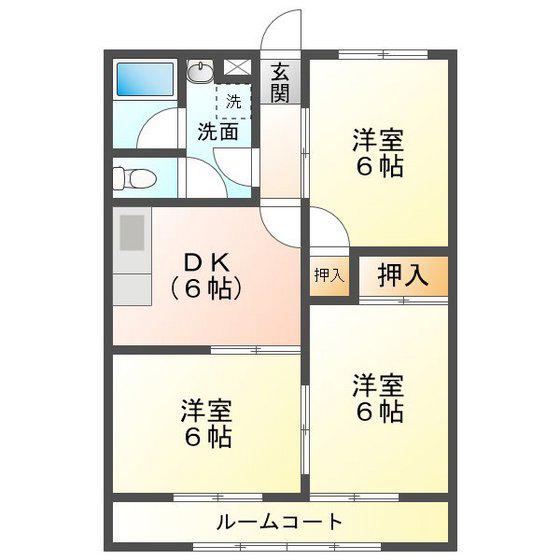サークルバレー津(3DK/2階)の間取り写真