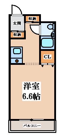 グリーンハウス(ワンルーム/5階)の間取り写真
