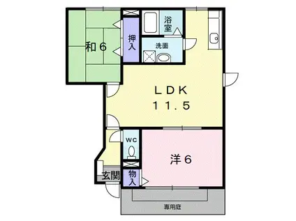 プラティーク・K I(2LDK/1階)の間取り写真