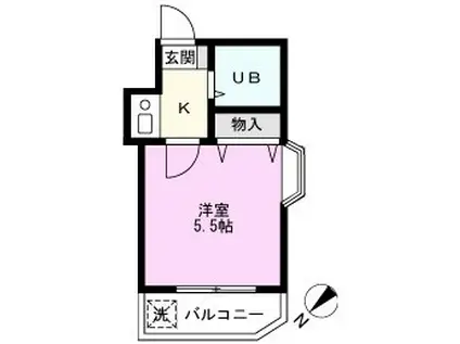 GRAND SOLEIL新田(1K/2階)の間取り写真