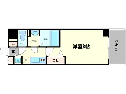 ラグゼ海老江II(1K/2階)の間取り写真