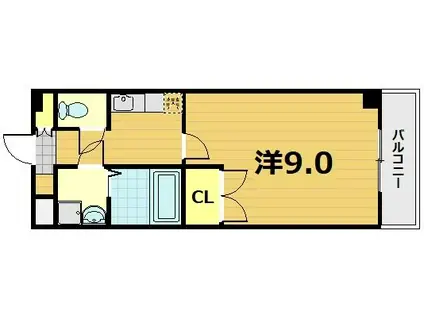 プリミエール アンリー(1K/1階)の間取り写真