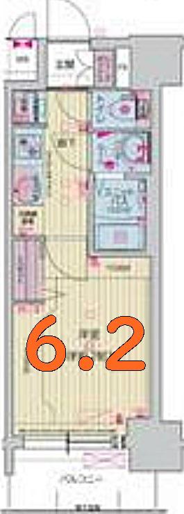 プレサンス千種駅前レイズ(1K/6階)の間取り写真