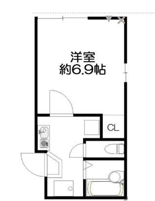 クレスト七島(1K/1階)の間取り写真