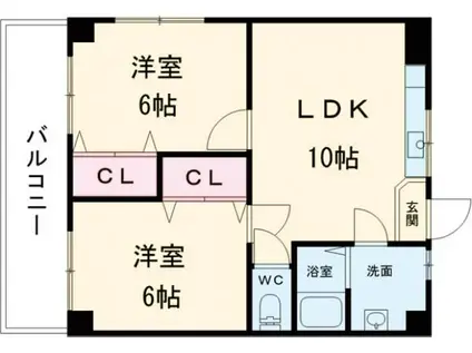 メゾンドグラニット(2LDK/3階)の間取り写真