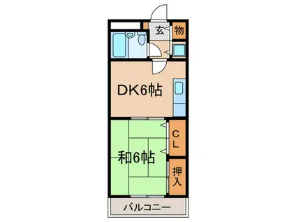 メゾン ド セイゲツ(1DK/3階)の間取り写真