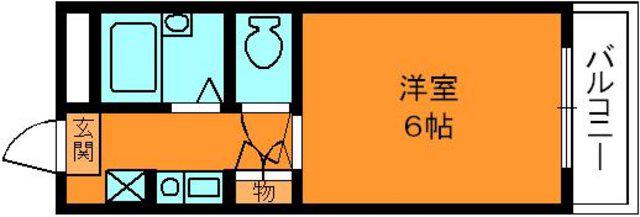 ラポールⅢ(1K/1階)の間取り写真