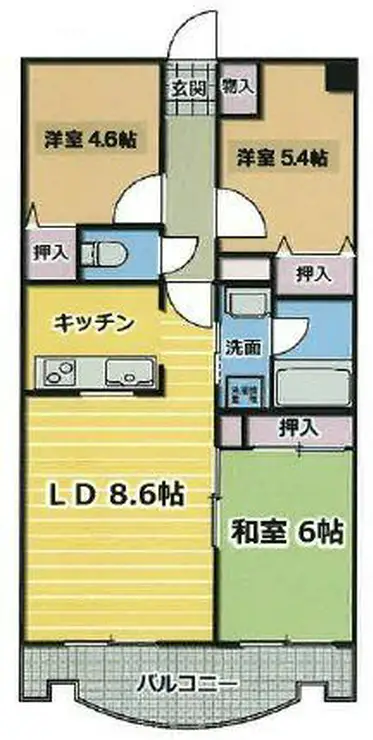 クオリアテラス千人町 2階階 間取り