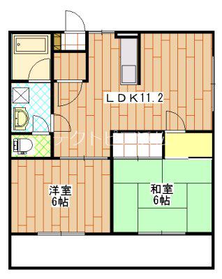 アビタ美吉VI(2LDK/1階)の間取り写真
