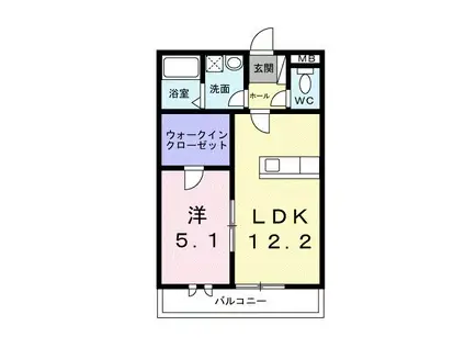 アザレア伊万里III(1LDK/2階)の間取り写真