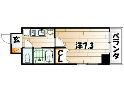 カサ デ カンティーナ(1K/6階)の間取り写真