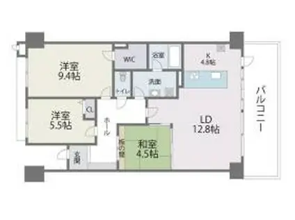 アイランドシティインフィニガーデン イースト棟(3LDK/2階)の間取り写真