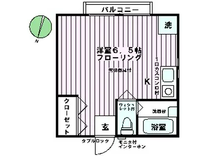 愛DE家ホーム15号(ワンルーム/2階)の間取り写真
