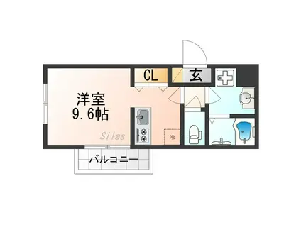 CREST TAPP京都丹波口II(ワンルーム/2階)の間取り写真