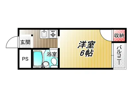 足代マンション(ワンルーム/1階)の間取り写真