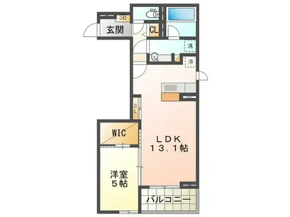 ディーシャンブル石塚町(1LDK/2階)の間取り写真