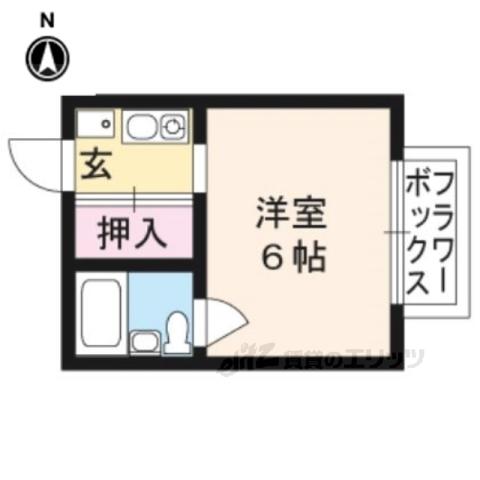 ハイツ外波山(ワンルーム/2階)の間取り写真