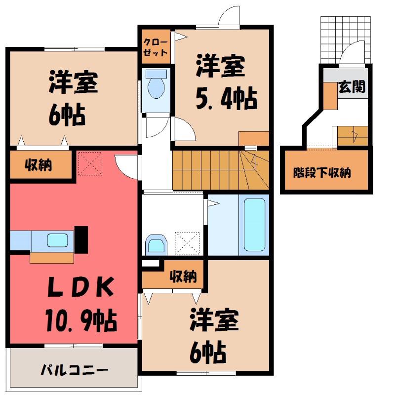 セルカ・エスタシオンB(3LDK/2階)の間取り写真