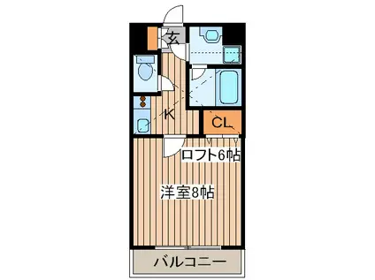 リバブルハイツ(1K/2階)の間取り写真