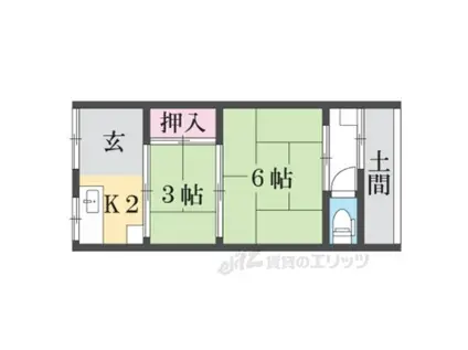 比輪田荘(2K/1階)の間取り写真