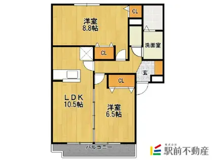 メゾンドカンパーニュA(2LDK/1階)の間取り写真