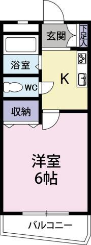 メゾンオレンジ1(1K/2階)の間取り写真