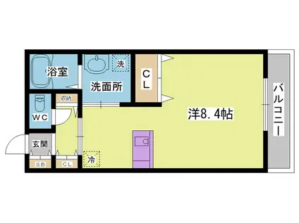 ローデンブルグ運動公園(1K/5階)の間取り写真