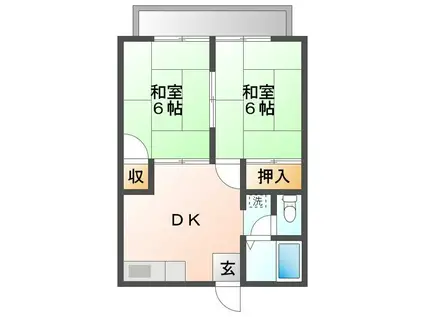 コーポグリーンパル2(2DK/1階)の間取り写真