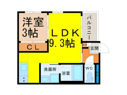 REGALEST ELE(1LDK/1階)の間取り写真