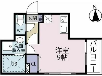 LIBERTY長町南(ワンルーム/3階)の間取り写真