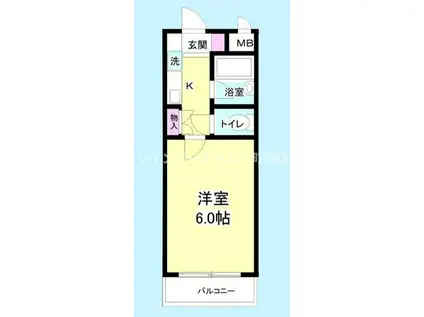 ベルトピア大和桜ヶ丘(1K/3階)の間取り写真