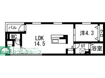 RUSCELLO笠寺(1LDK/1階)の間取り写真