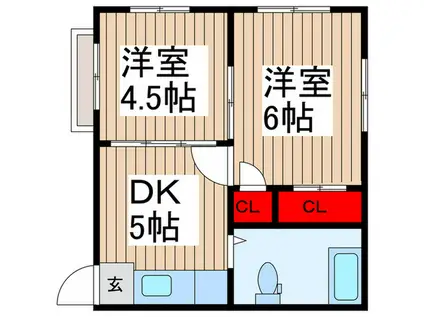 八重マンション(2DK/2階)の間取り写真