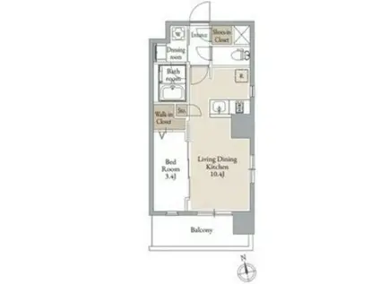 シーズンフラッツSENDAI イースト(1LDK/10階)の間取り写真