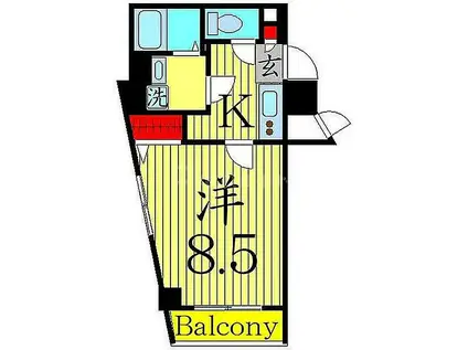 アンベリール墨田(1K/2階)の間取り写真
