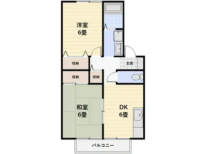 FX寿 B(2DK/2階)の間取り写真