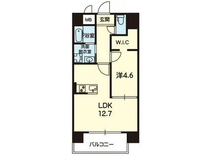 ステラクレロ(1LDK/9階)の間取り写真