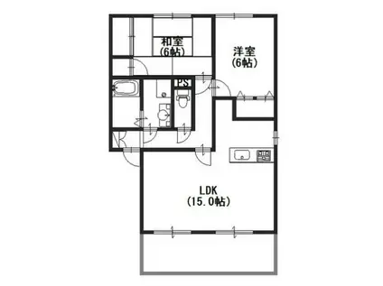 グランコート(2LDK/1階)の間取り写真