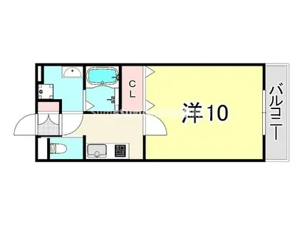 SHIKOKU VIII(1K/3階)の間取り写真