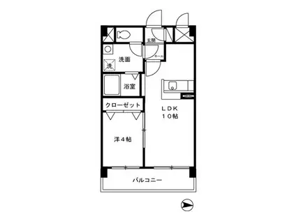 スカイシャトレ原町(1LDK/1階)の間取り写真