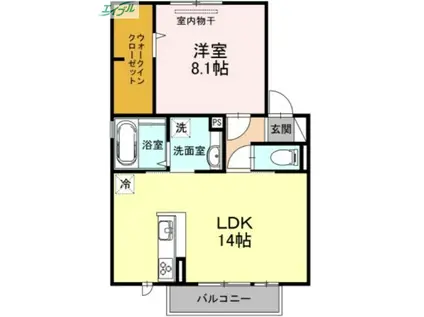 シャルマン(1LDK/2階)の間取り写真