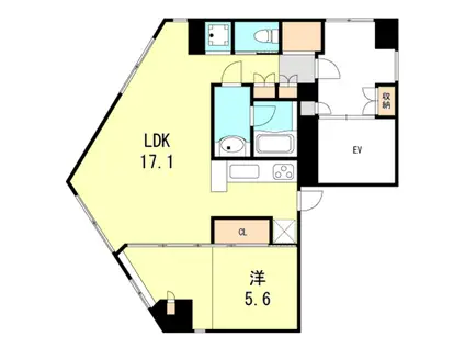 HK SHIN-KOBE(1LDK/7階)の間取り写真