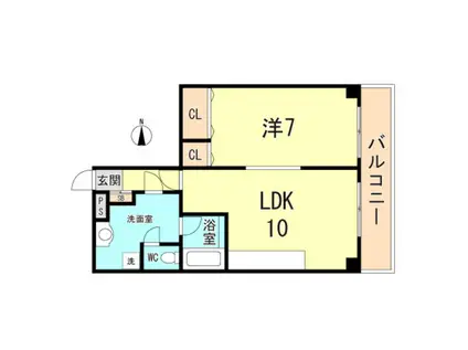 ジュエリー山手(1LDK/2階)の間取り写真