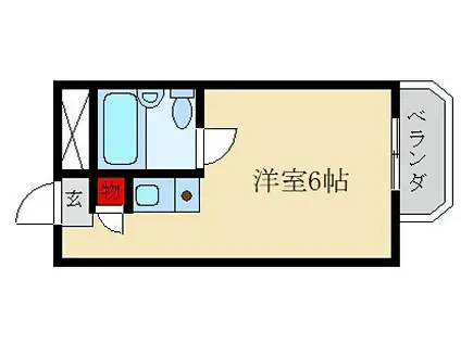ラ・フェスタ牧野(ワンルーム/1階)の間取り写真