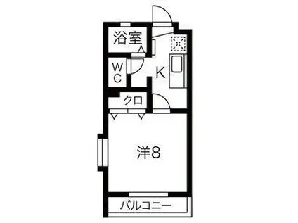 サンライズ(1K/1階)の間取り写真