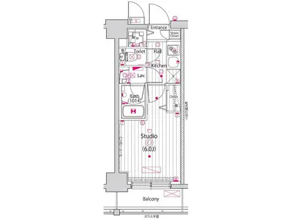 ガーラ・グランディ新丸子(1K/3階)の間取り写真